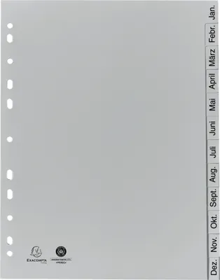 Produktbild von Exacompta Ordnerregister Vollformat Jan.-Dez. DIN A4