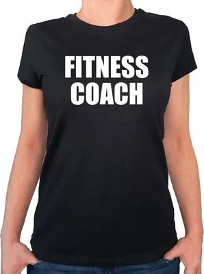 Produktbild von Huuraa Damen T-Shirt Fitness Coach Training S Black Bio Baumwolle Fairtrade Damenshirt Geschenkidee