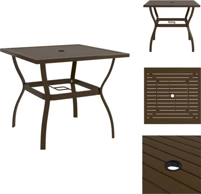 Produktbild von vidaXL Gartentisch Braun 81,5x81,5x72 cm Stahl -  Gartentische