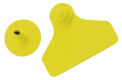 Produktbild von Ohrmarke Large + Druckknopf (45 mm x 55 mm) | 20 Stück | gelb