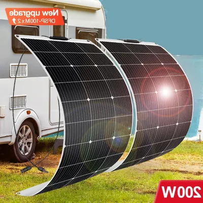 Obrázek produktu pro Solární panely - Solární panel - Solární panely se zástrčkou - Skládací solární panel - 18V - 200W - 12V