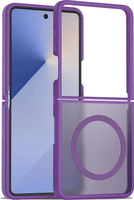 Produktbild von Magnetisch Hülle für Samsung Galaxy Z Flip 7, Kompatibel mit MagSafe, Transluzente Matt Rückseite Stoßfeste Handyhülle Lila