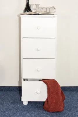 Produktbild von Kommode Kiefer massiv Vollholz weiß Junco 146 – Abmessungen: 100 x 40 x 42 cm (H x B x T)