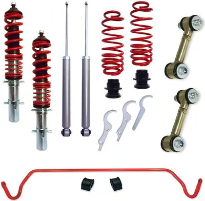 Produktbild von Premium Gewindefahrwerk VW Golf 4 Audi A3 Fahrwerk + Stabilisator Koppelstangen