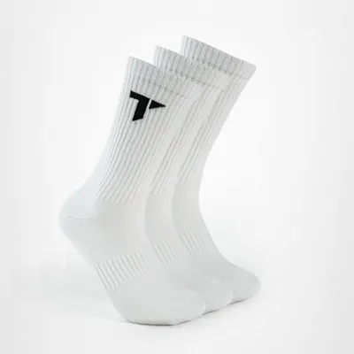 Produktbild von TRYIT 3 Paar Sportsocken | 35-38 | Baumwolle & recyceltes Polyamid | warme & bequeme Sport-Socken für Damen & Herren | Weiß