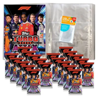 Immagine prodotto di Bundle Turbo Attax Formula 1 2026: 1 raccoglitore vuoto + 20 bustine + protezioni esclusive collect-it