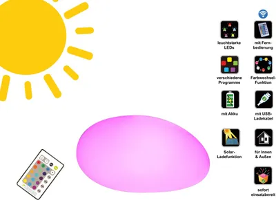 Produktbild von 7even Outdoor Design Solarleuchte Kugel 30 bis 40cm (internes Solar Modul) (Model 2022)