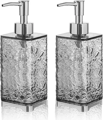 Produktbild von transparente graue Seifenspender, 400 ml, PET, nachfüllbar, für Lotion/Shampoo, Küche/Bad