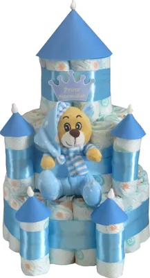 Produktbild von Windeltorte Windelschloss Prinz Windelgeschenk Junge