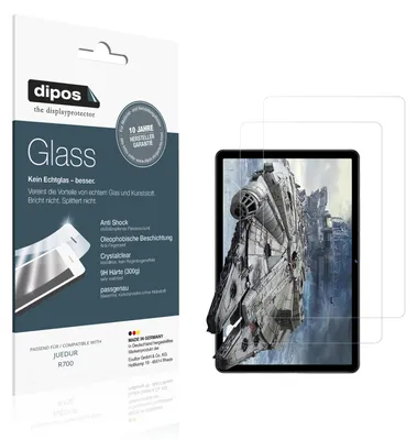 Produktbild von 2x Schutzfolie für JUEDUR R700 - Anti-Shock 9H Folie dipos Glass Kunststoffglas