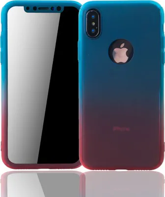 Produktbild von Handyhülle Schutzhülle für Apple iPhone XS Full Case Cover Displayschutz 360 Rot