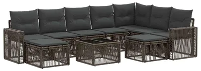 Immagine prodotto di Set Divano da Giardino 10 pcs Grigio e Grigio Scuro polyrattan