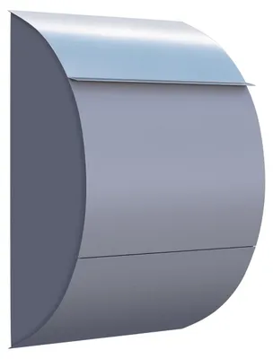 Produktbild von Wandbriefkasten Jumbo in Grau Metallic mit Edelstahlklappe