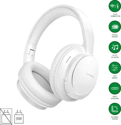 Obrázek produktu pro 4smarts SkyBuds Wave, Kabelový a bezdrátový, 20 - 20000 Hz, Hovory/hudba, 180 g, Sluchátka s mikrofonem, Bílá