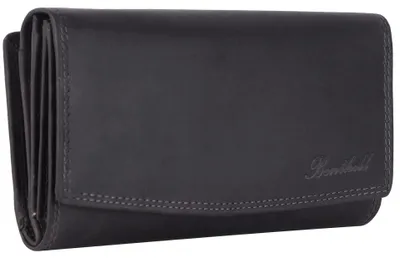 Produktbild von Benthill Damen Portemonnaie Echt Leder XXL - Geldbörse Groß mit RFID Schutz - Echtleder Vintage Damenbörse mit vielen Kartenfächer inkl. Geschenkbox
