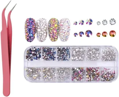 Productafbeelding van Strass Steentjes - Nagelstenen Kristallen - Nagelkunst Decoratie - Glas met Facetten - 6 Maten - AB Crystal
