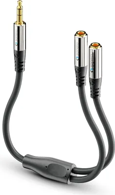 Obrázek produktu pro sonero S-ACA001, 3.5mm, Samec, 2 x 3.5mm, Samice, 0,2 m, Černá