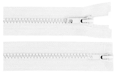 1 Reißverschluss 2-Wege 5mm 80 cm teilbar Autolock Doppelzipper weiß