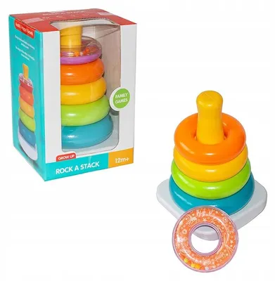 Produktbild von Askato Lern-Pyramide mit Ringen, Buntes Stapelspiel
