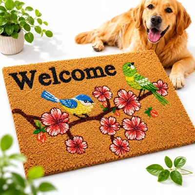 Produktbild von Relaxdays Kokos-Fußmatte 'Welcome' 40x60 cm Antirutsch