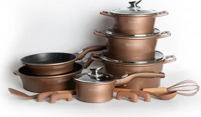 Produktbild von Royalty Line Kupfer 14-teiliges Kochgeschirr-Set,
