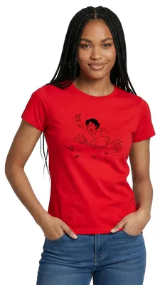 Produktbild von Spreadshirt Heidi Rennt Mit Schmetterling Frauen T-Shirt, S, Rot