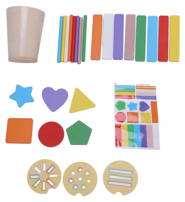 Produktbild von Holz-Lern-Farbsortierbecher-Spielzeug, Vorschulaktivitäten, Formerkennung, sensorisches Matching-Spiel für Kinder