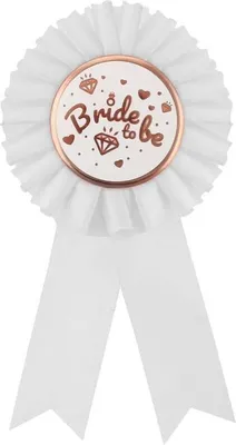 Obrázek produktu pro Brož pro budoucí nevěstu - Bride To Be - Rozlučka se svobodou - bílá