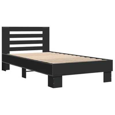 Produktbild von Bettgestell Schwarz 75x190 cm Holzwerkstoff und Metall