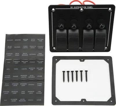 Obrázek produktu pro 4 Gang Rocker Switch Panel, Rocker Switch Panel, Toggle Switch Panel, ON Off Toggle Switch, Ship Yacht Combination Panel, Marine Switch Panel