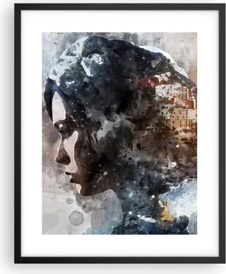 Produktbild von Gerahmtes Poster - Schwarzer Rahmen - Frau Abstraktion - 40x50 cm - Wand Bild - Wanddeko - Wandbilder - Kunstposter - Wandposter - Bilderrahmen - Bilder - Kunstdruck - Wandbild - P2BPA40x50-3956