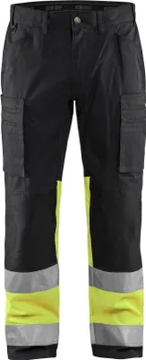 Produktbild von High Vis Arbeitshose Mit Stretch "1551 " - Blakläder Schwarz/High Vis Gelb C144