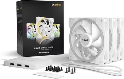 Produktbild von be quiet! Light Wings White 120mm PWM Triple Pack, Gehäuselüfter, (3er