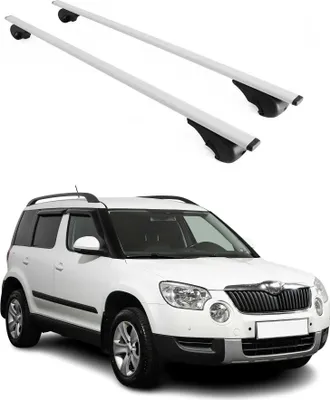 Obrázok produktu pre Strešný nosič Základný nosič pre Skoda Yeti 2009-2017 75 kg Kovový strieborný 2 diely