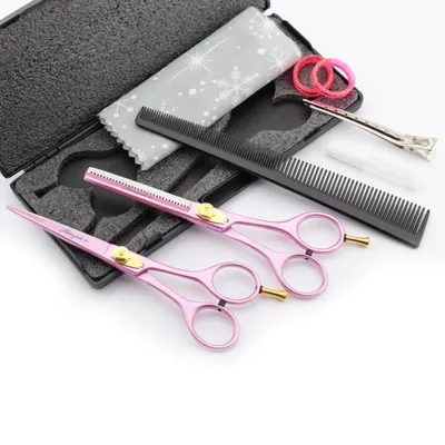 Produktbild von Haarschere Professionelles Friseurscheren-Set, Haarschere und Effilierschere verstellbar + Fingerauflage