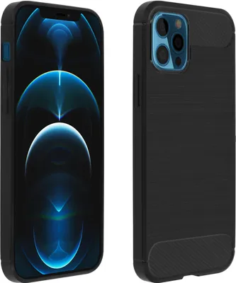 Produktbild von Avizar, Apple iPhone 12 Pro Max Schutzhülle mit Aluminium und Carbon Design, Schwarz