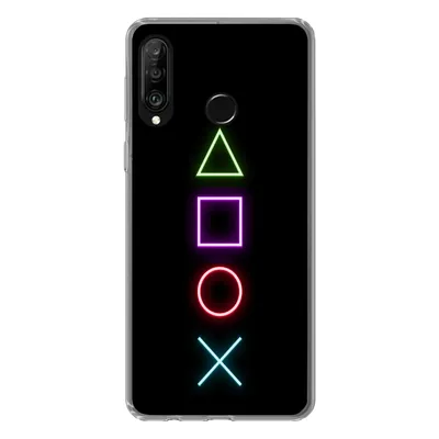 Produktbild von MuchoWow® Handyhülle Schutzhülle Hülle für Huawei P30 Lite Gaming - Neon - Konsole - Schwarz - Controller - Gaming Silikon Softcase Handy Hülle - Handyhülle