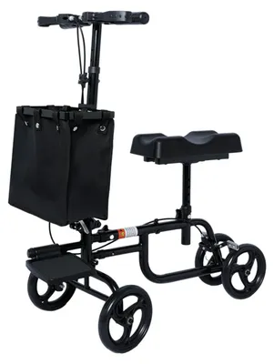 Produktbild von Knie-Scooter, Knie-Rollator für Operationen, Fußbrüche, Knöchelverletzungen, leichter Krücken-Alternativ-Scooter mit doppeltem Bremssystem für Erwachsene