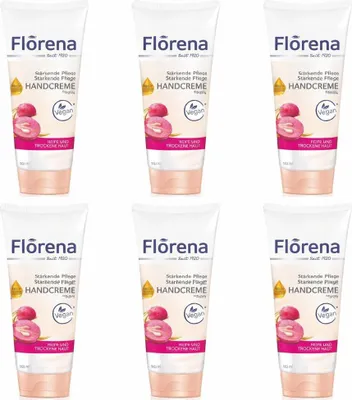 Produktbild von 6x 100 ml Florena Handcreme Traubenkernöl & Sojaöl