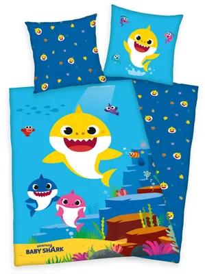 Produktbild von Herding Bettwäsche Baby Shark 135x200 cm + 80x80 cm