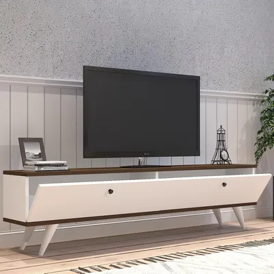 Immagine prodotto di Olmedo - Mobile Porta tv, 160x25x35h cm Bianco, 2 Ante