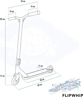 Produktbild von SCHILDKRÖT Tretroller Stunt Scooter Flipwhip Electric Blue
