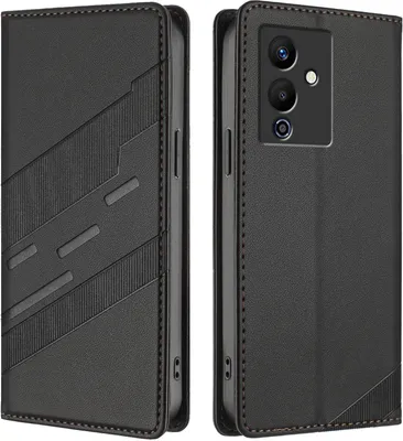 Immagine prodotto di Custodia per Infinix Note 12 5G/Note 12 Pro 5G, custodia a portafoglio in Finto cuoio con slot per schede e funzione stand Schwarz
