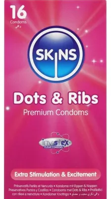 Immagine prodotto di Skins - Dots & Ribs Premium Condoms Confezione Da 16