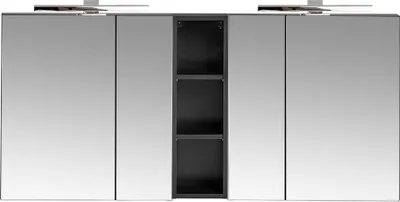 Produktbild von Doppel-Spiegelschrank, 140cm, LED-Beleuchtung, matt schwarz, PUEBLA-56-BLACK