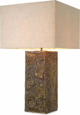 Image de Casa Padrino Luxus Lampe de table Vintage laiton / beige H. 87,5 cm - Luminaires de Luxe