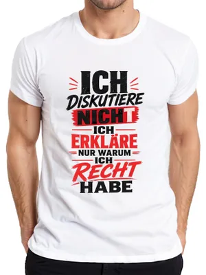 Obrázek produktu pro Tričko s nápisem "Ne diskutuji, pouze vysvětluji", sarkastické, pánské, bílé, velikost XL