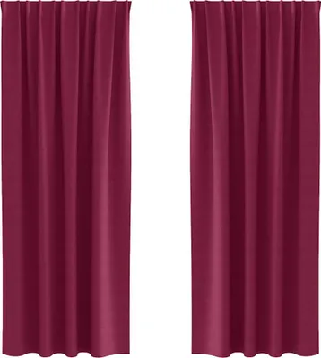 Produktbild von vidaXL Verdunkelungs-Vorhänge mit Ringen 2 pcs Weinrot 225 x 140 cm