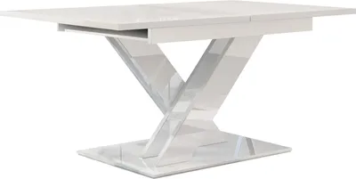 Produktbild von MIRJAN24 Esstisch Bronx, Stilvoll Ausziehbar Esszimmertisch, Design Tisch, Esszimmer (Farbe: Weiß Hochglanz)