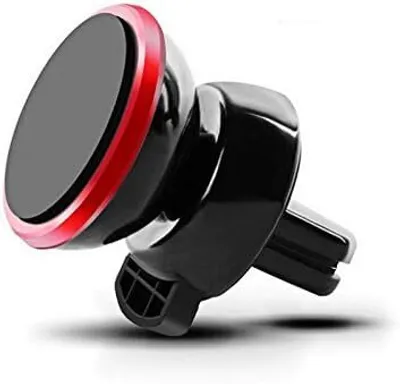 Produktbild von System-S Universal Auto Magnet Halterung KFZ magnetischer Lüftungsgitter Halter Luftgitterhalter für Smartphone Handy und andere Geräte in Rot